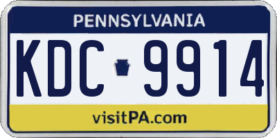 PA license plate KDC9914