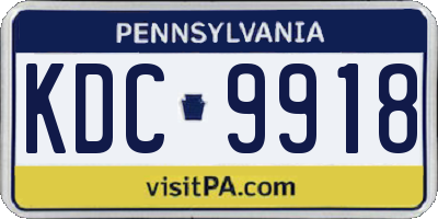 PA license plate KDC9918