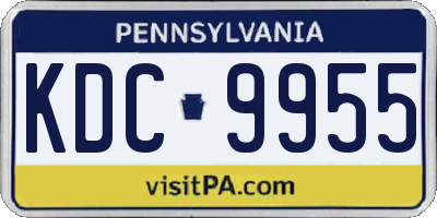 PA license plate KDC9955