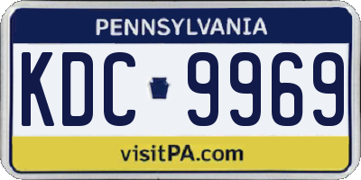PA license plate KDC9969