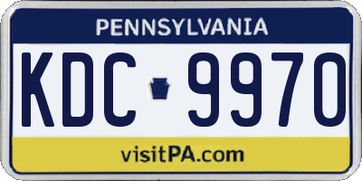 PA license plate KDC9970
