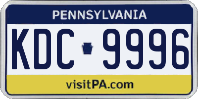 PA license plate KDC9996