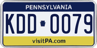 PA license plate KDD0079