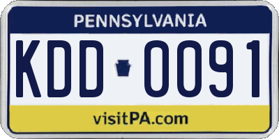 PA license plate KDD0091