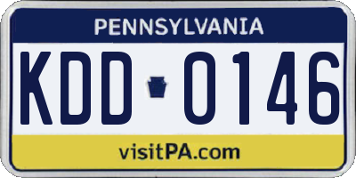 PA license plate KDD0146