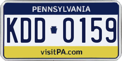 PA license plate KDD0159