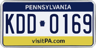 PA license plate KDD0169