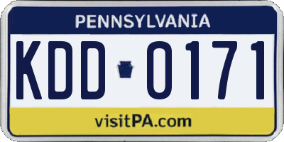 PA license plate KDD0171