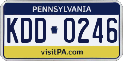 PA license plate KDD0246