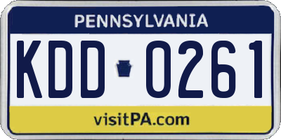 PA license plate KDD0261