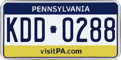PA license plate KDD0288