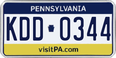 PA license plate KDD0344