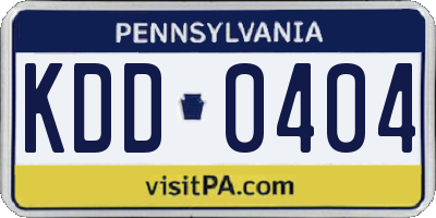 PA license plate KDD0404