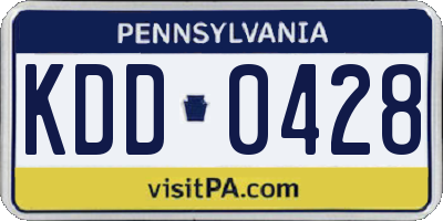 PA license plate KDD0428