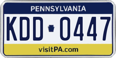 PA license plate KDD0447