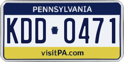 PA license plate KDD0471