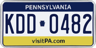 PA license plate KDD0482