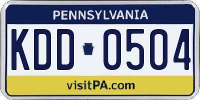 PA license plate KDD0504