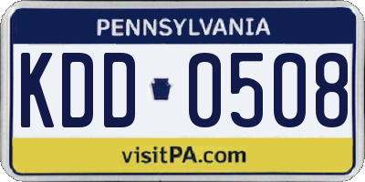 PA license plate KDD0508