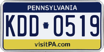 PA license plate KDD0519