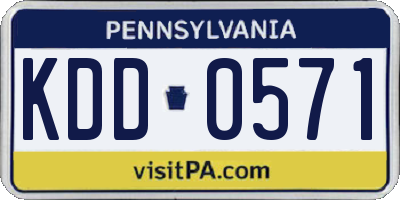 PA license plate KDD0571