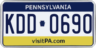 PA license plate KDD0690