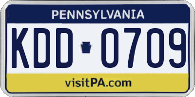 PA license plate KDD0709