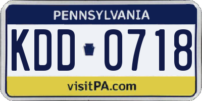 PA license plate KDD0718