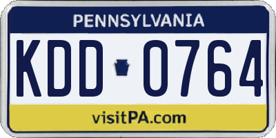 PA license plate KDD0764