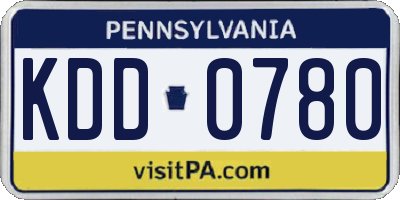 PA license plate KDD0780