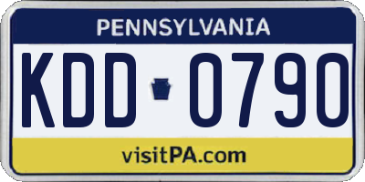 PA license plate KDD0790