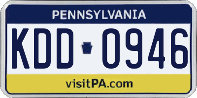 PA license plate KDD0946