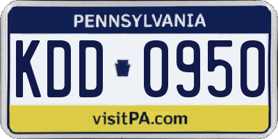 PA license plate KDD0950