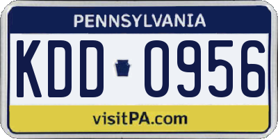 PA license plate KDD0956