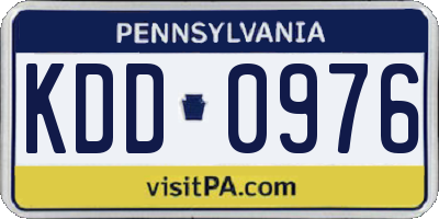 PA license plate KDD0976