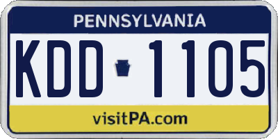 PA license plate KDD1105