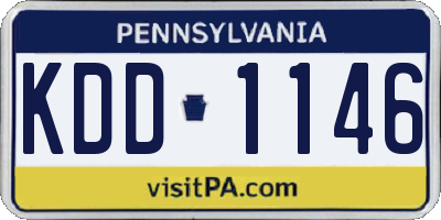 PA license plate KDD1146