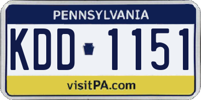 PA license plate KDD1151