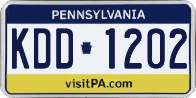 PA license plate KDD1202