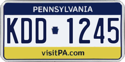 PA license plate KDD1245