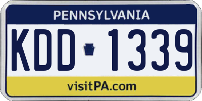 PA license plate KDD1339