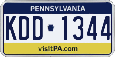 PA license plate KDD1344