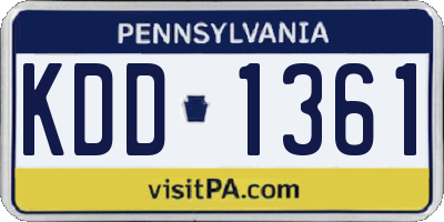 PA license plate KDD1361