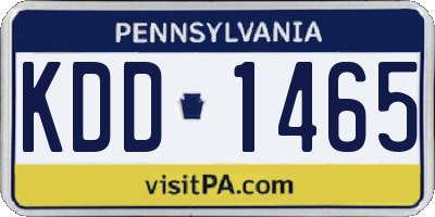 PA license plate KDD1465