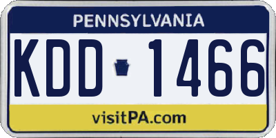 PA license plate KDD1466
