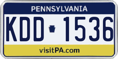 PA license plate KDD1536