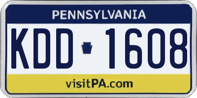 PA license plate KDD1608
