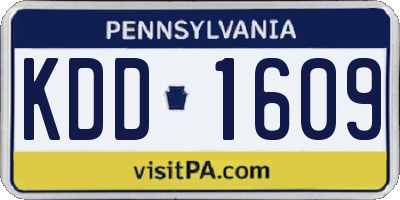 PA license plate KDD1609