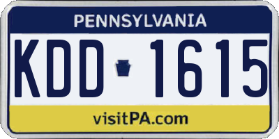 PA license plate KDD1615