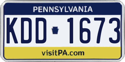 PA license plate KDD1673